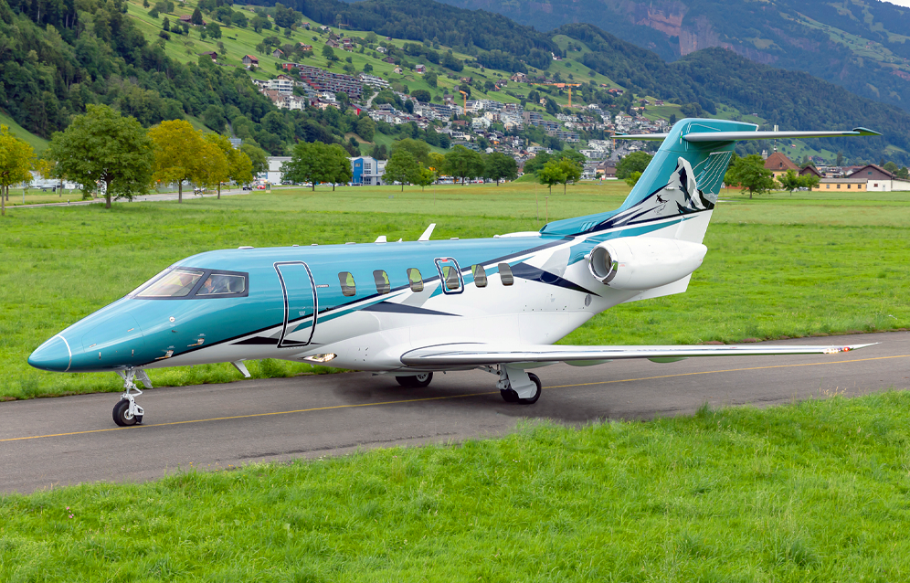 Pilatus PC-24 taxiing for takeoff