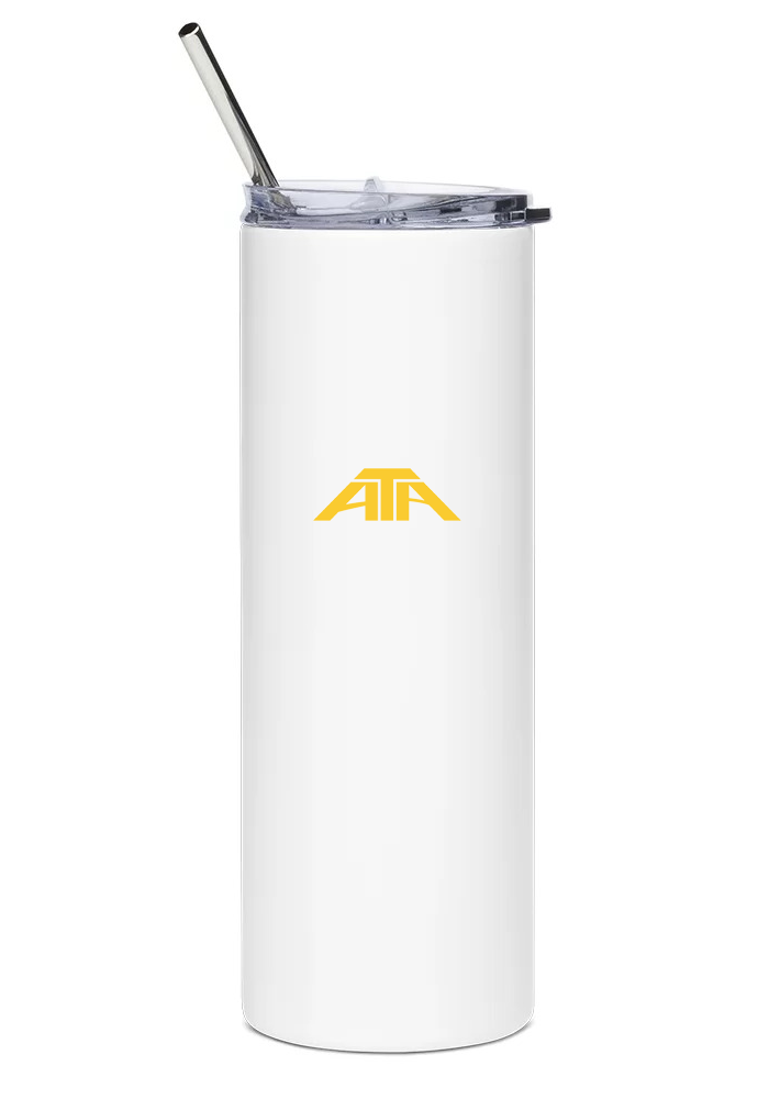 back of ATA Airlines DC-10 water bottle