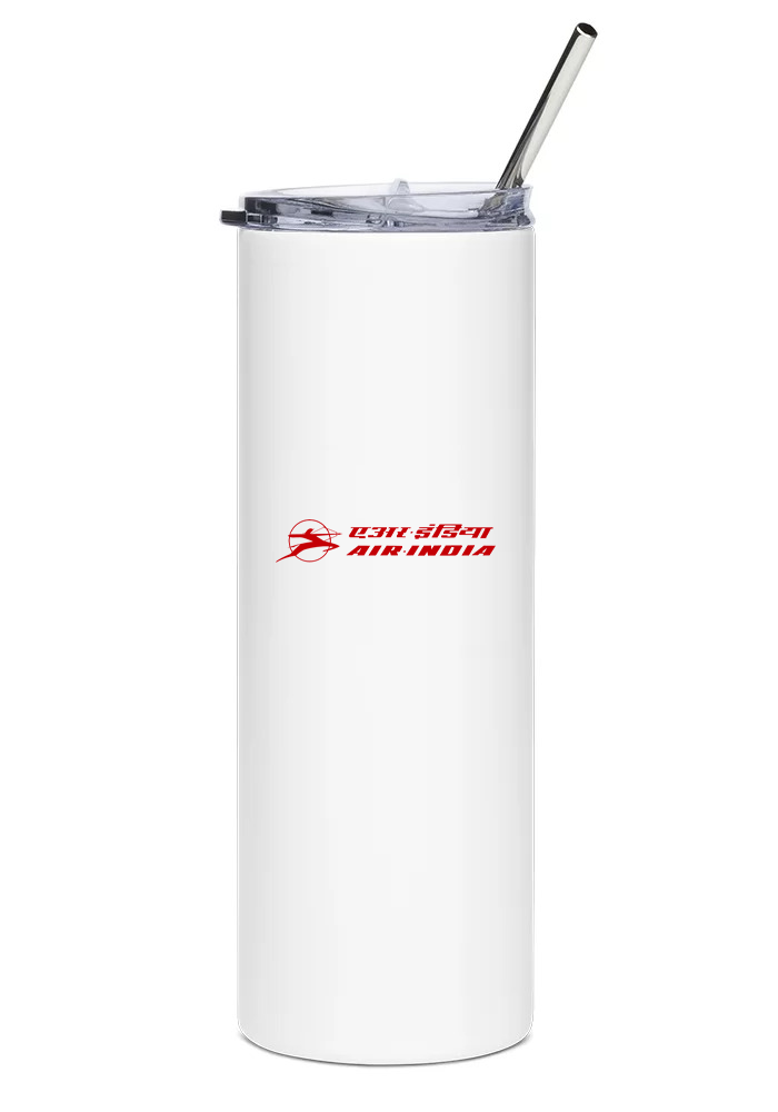 back of Air India Boeing 747 water tumbler