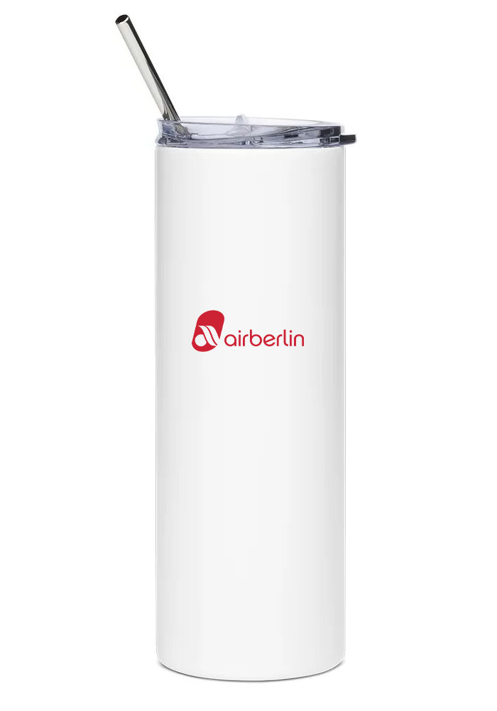 back of Air Berlin Airbus A330 water bottle