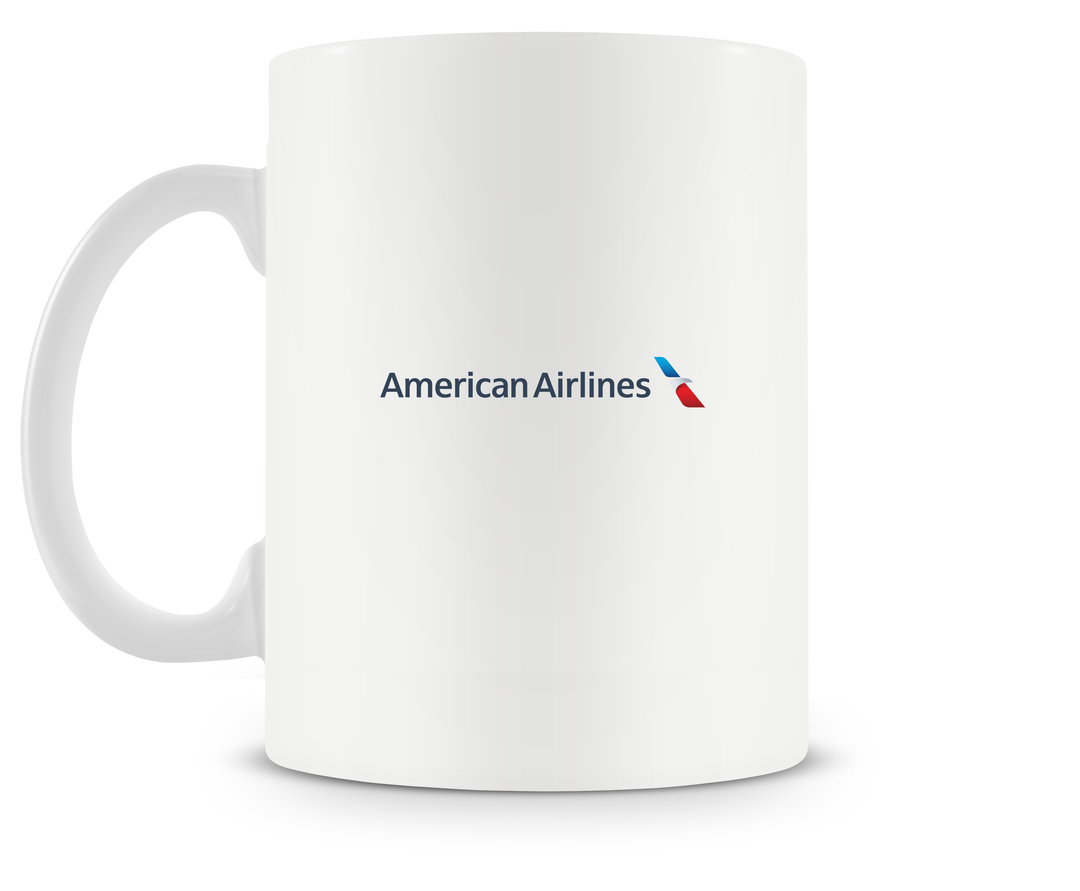 back of American Airlines Boeing 737 MAX Mug 15oz.