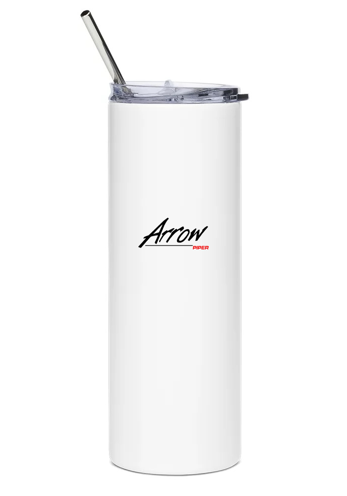back of Piper Arrow II water tumbler