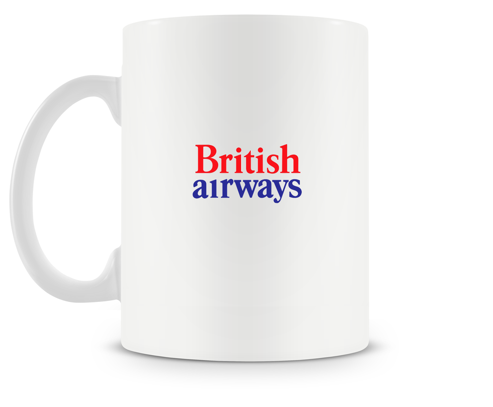 back of British Airways Boeing 747-200 mug