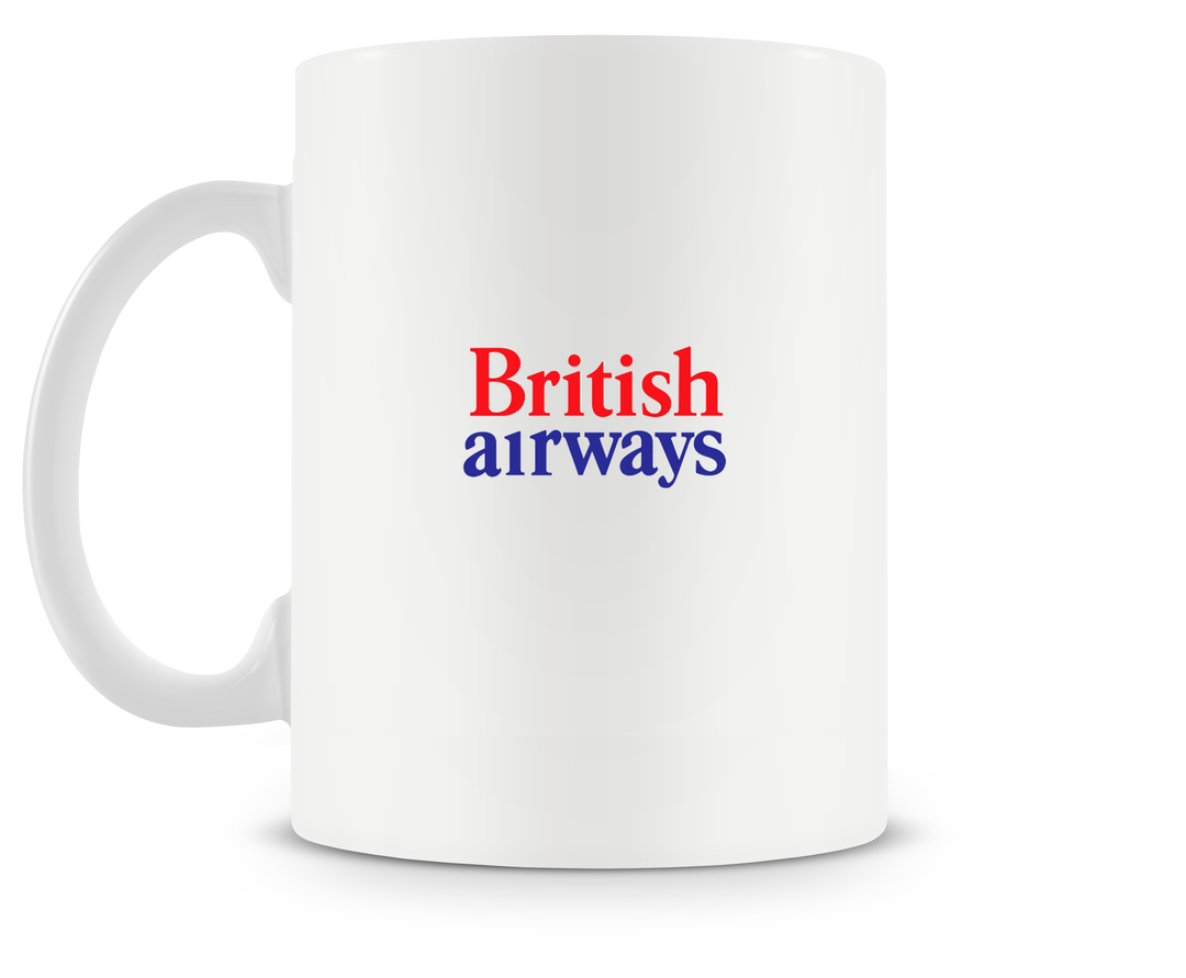 back of British Airways Boeing 747-200 mug