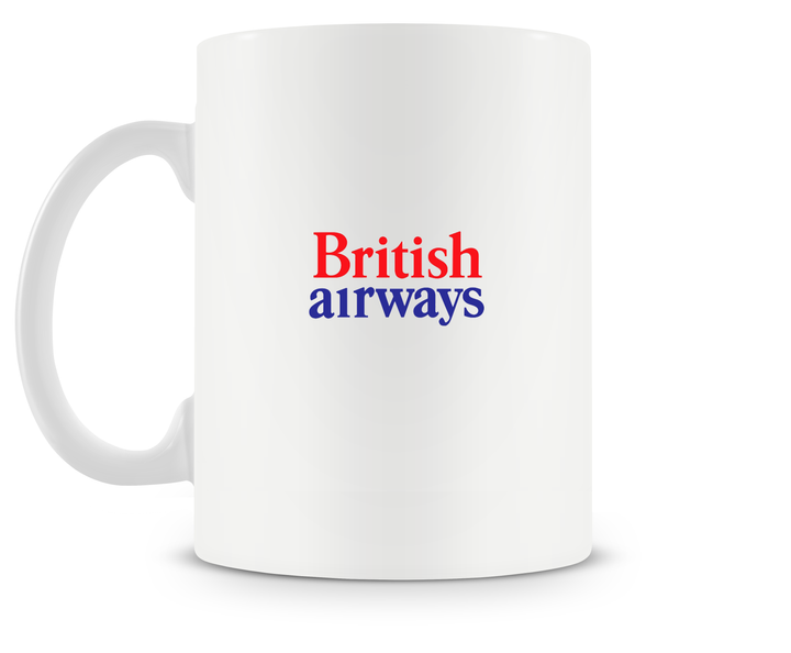 back of British Airways Boeing 747-200 mug