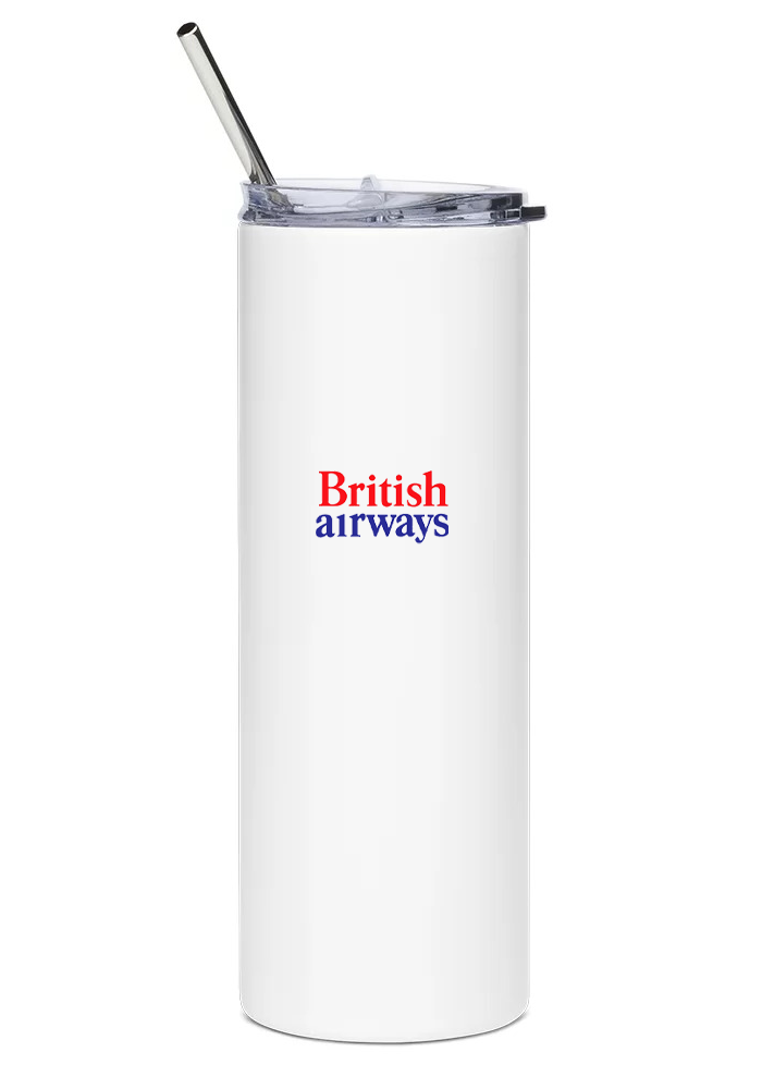 back of British Airways Boeing 747-200 water tumbler