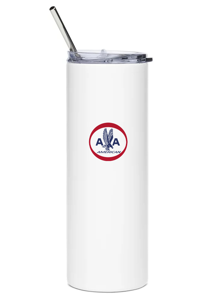 back of American Airlines Convair 990 Coronado water tumbler