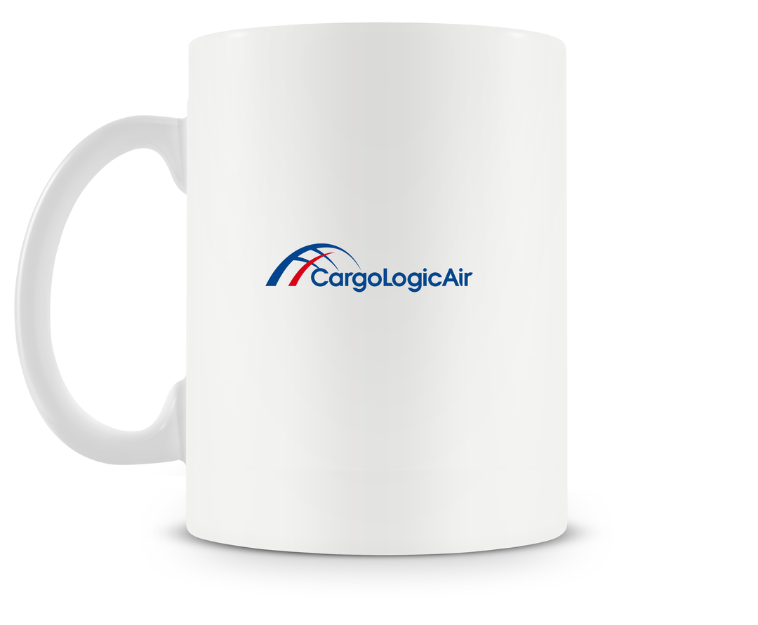 back of CargoLogicAir Boeing 747 mug