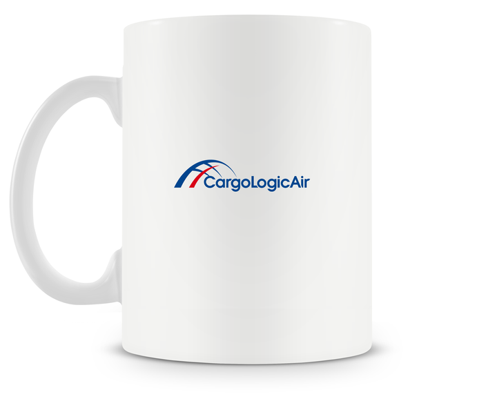 back of CargoLogicAir Boeing 747 mug
