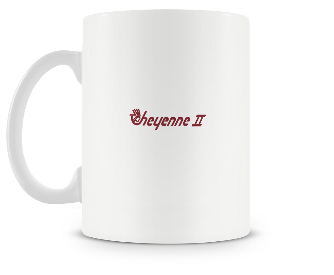 back of Piper Cheyenne II XL mug