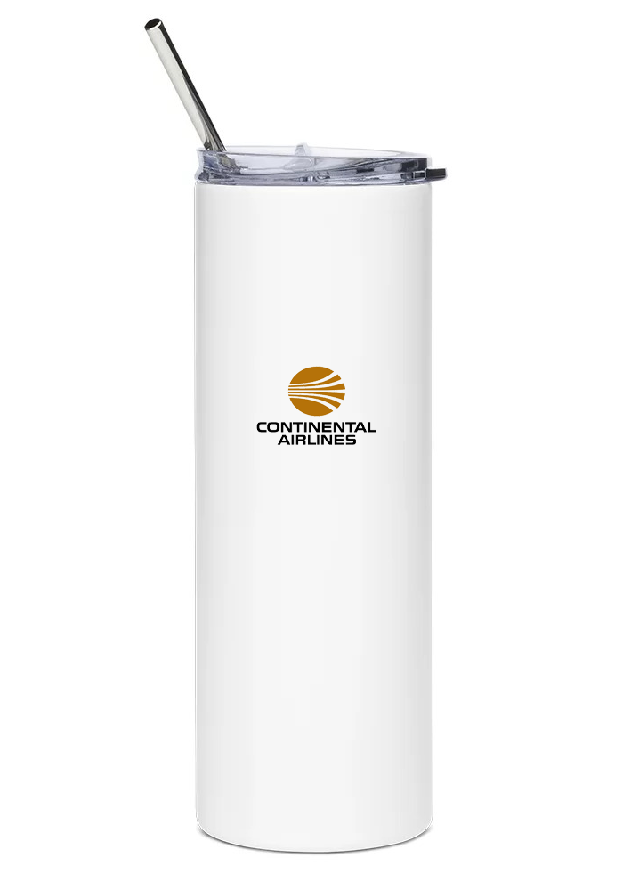 back of Continental Airlines McDonnell Douglas DC-10 water bottle
