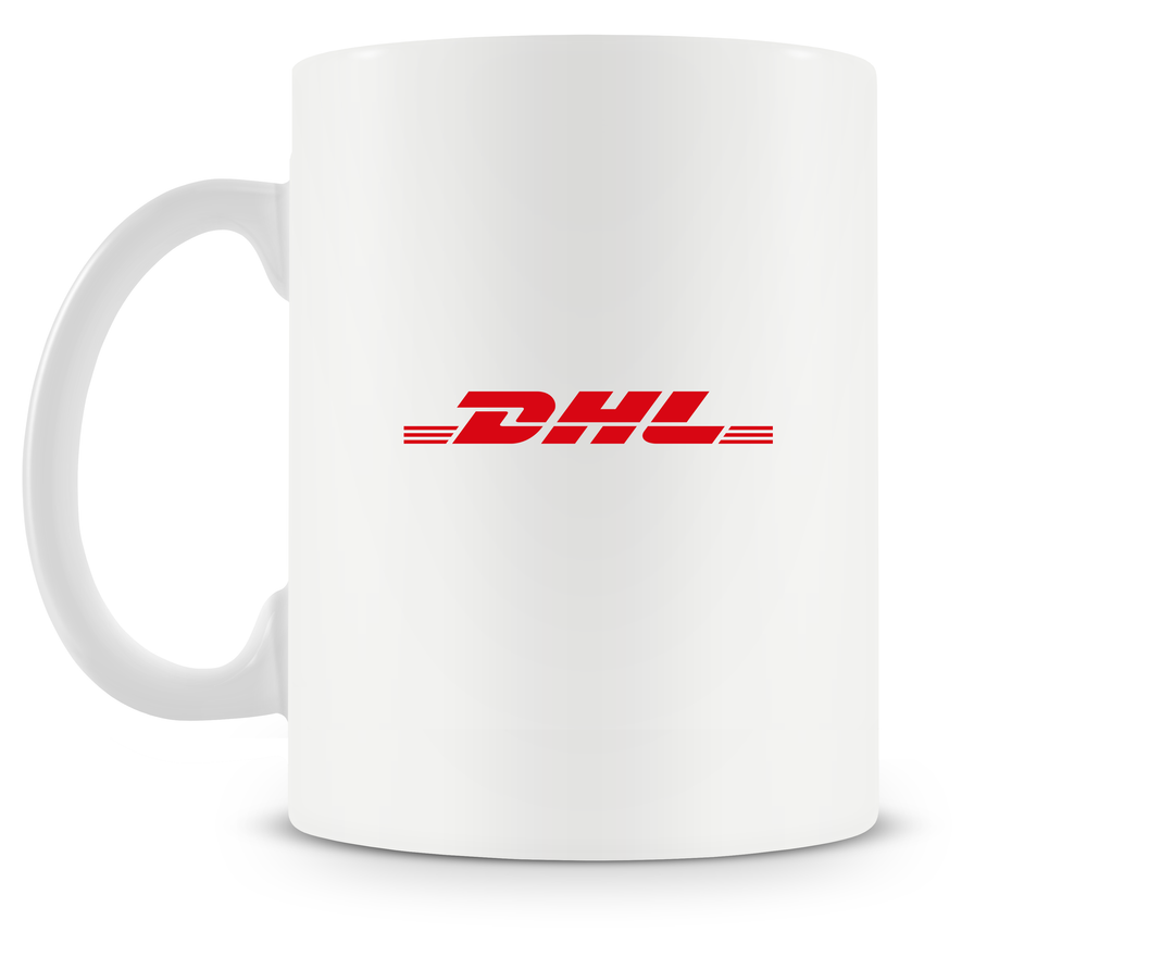 back of DHL Boeing 757 with Gear Down mug