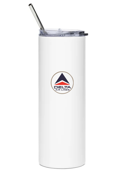 back of Delta Airlines Lockheed L-1011 water bottle
