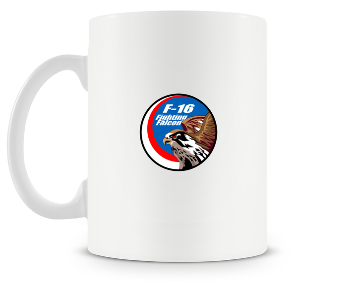 back of General Dynamics F-16C mug