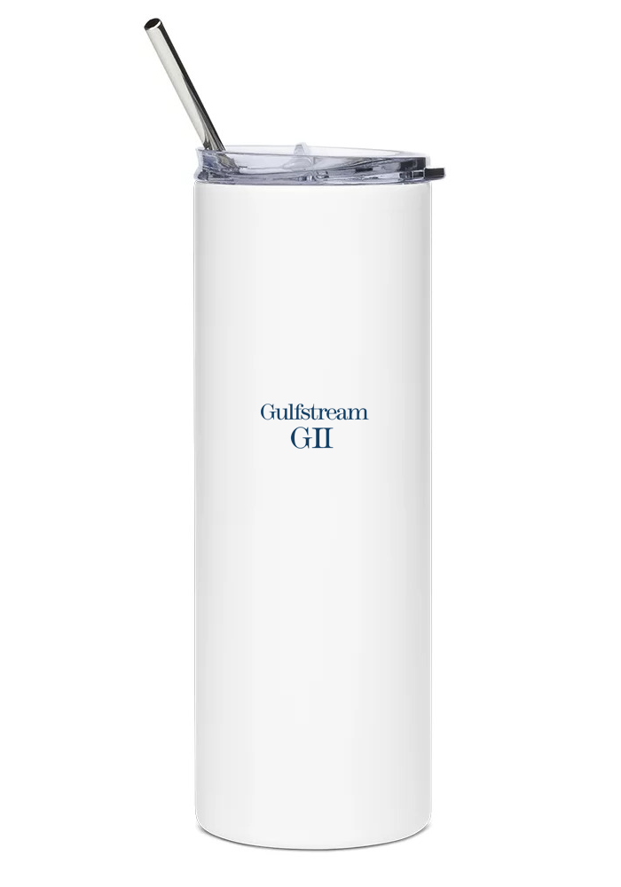 back of Gulfstream G-IIB water tumbler