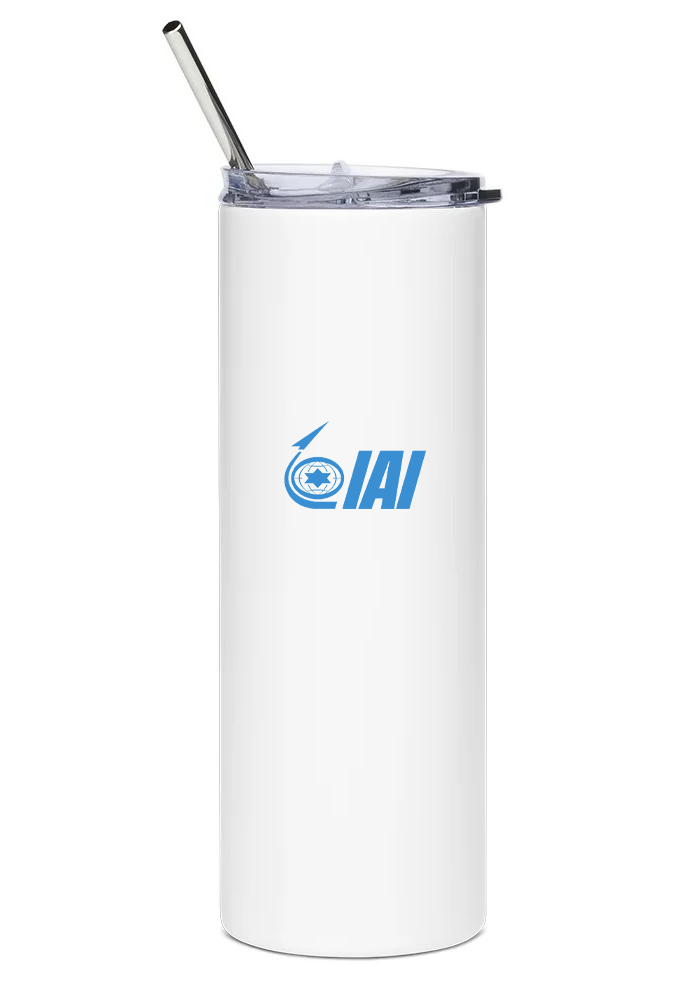 back of IAI Arava water tumbler