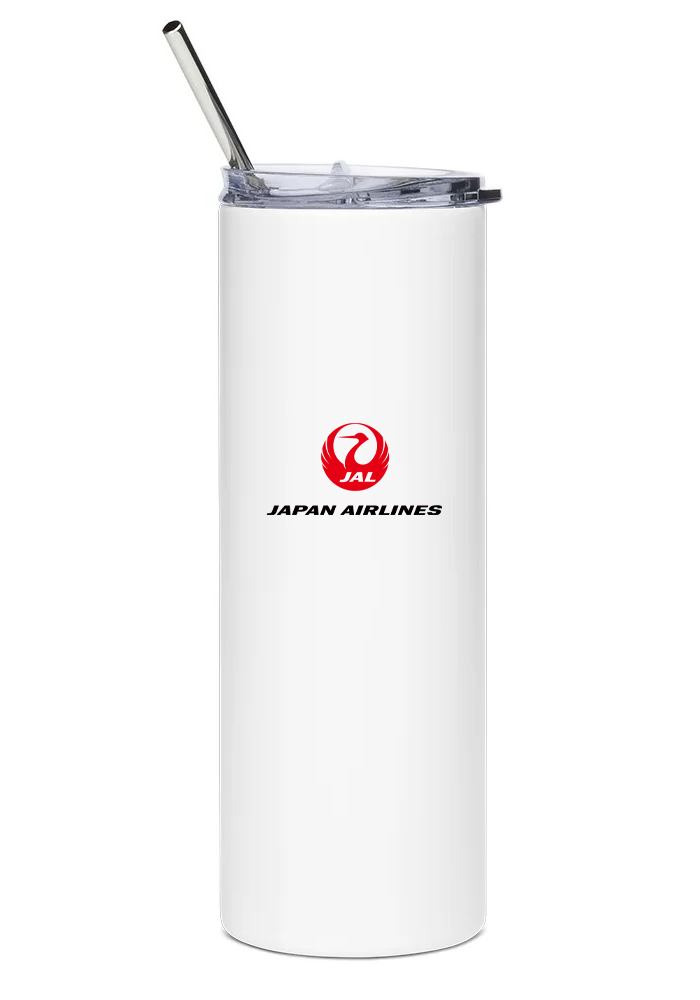 back of Japan Airlines Boeing 737 water tumbler