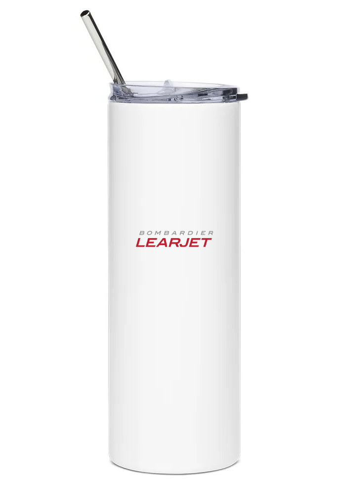 back of Bombardier Learjet 60 water bottle