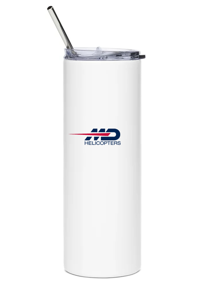 back of McDonnell Douglas MD 530FF water tumbler
