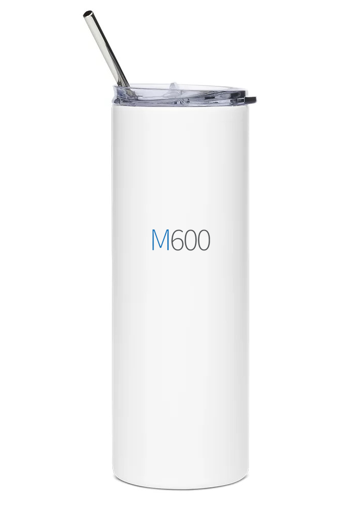 back of Piper M600 water bottle