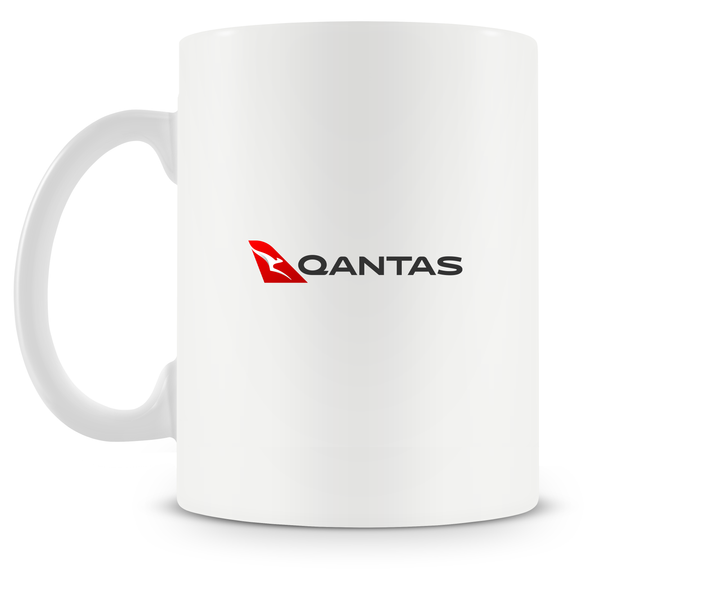 back of Qantas Airbus A380 mug