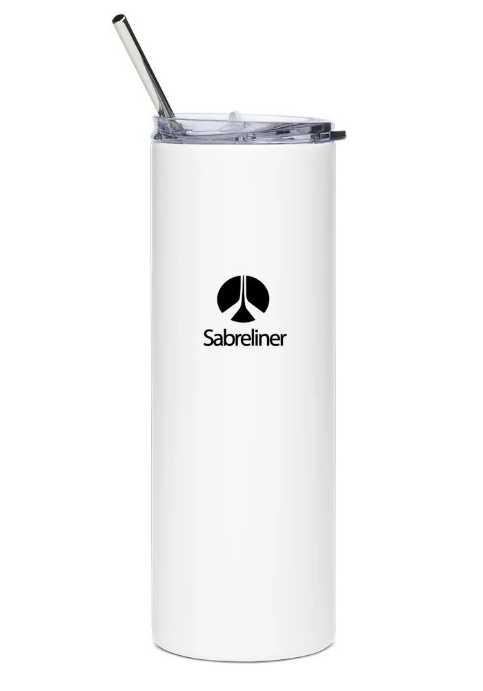 back of Sabreliner 65 water bottle