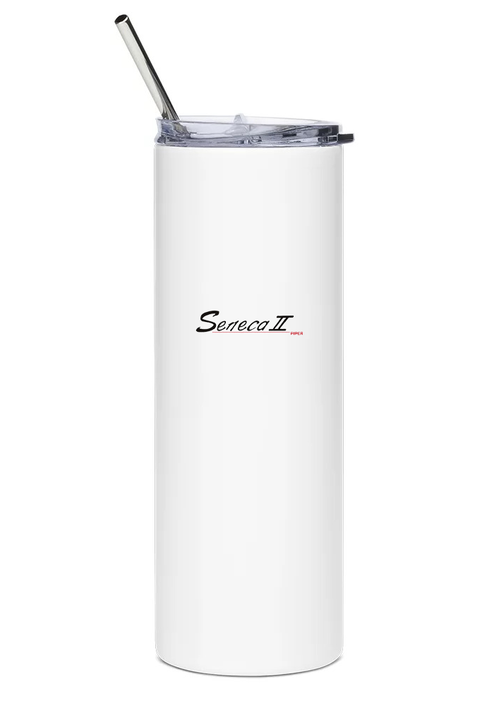 back of Piper Seneca II water tumbler