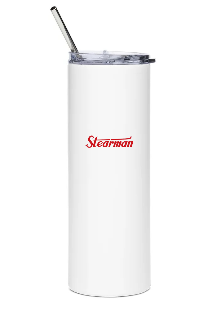 back of Stearman Model 75 water bottle