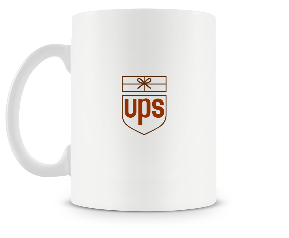 back of UPS Douglas DC-8 Super 70 mug