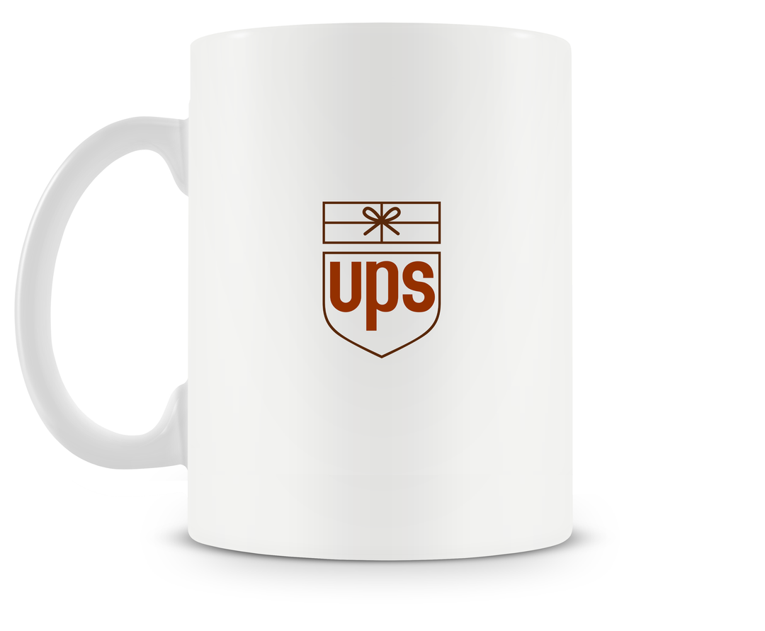 back of UPS Douglas DC-8 Super 70 mug