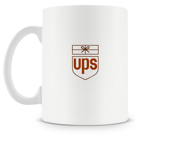 back of UPS Douglas DC-8 Super 70 mug