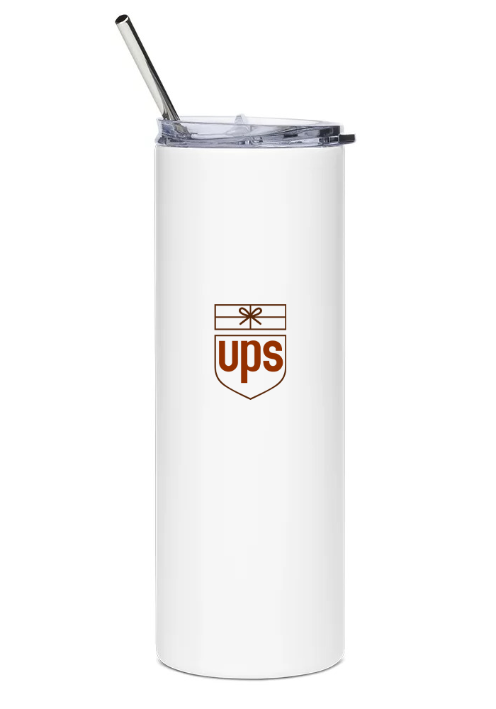 back of UPS Douglas DC-8 Super 70 water vtumbler