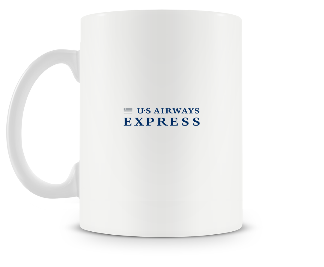 back of US Airways Express Bombardier CRJ200 Mug 15oz