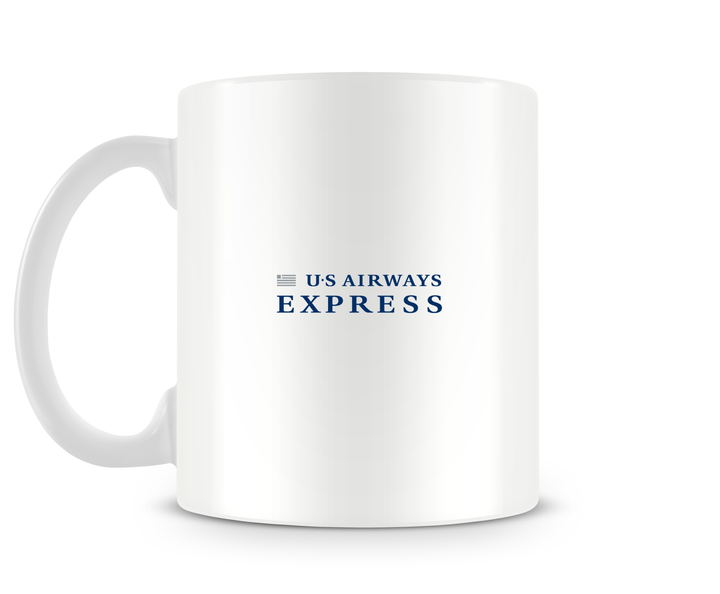 back of US Airways Express Bombardier CRJ200 Mug