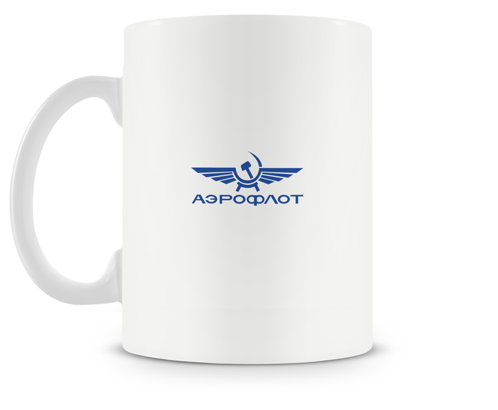 back of Aeroflot Tupolev Tu-154 mug