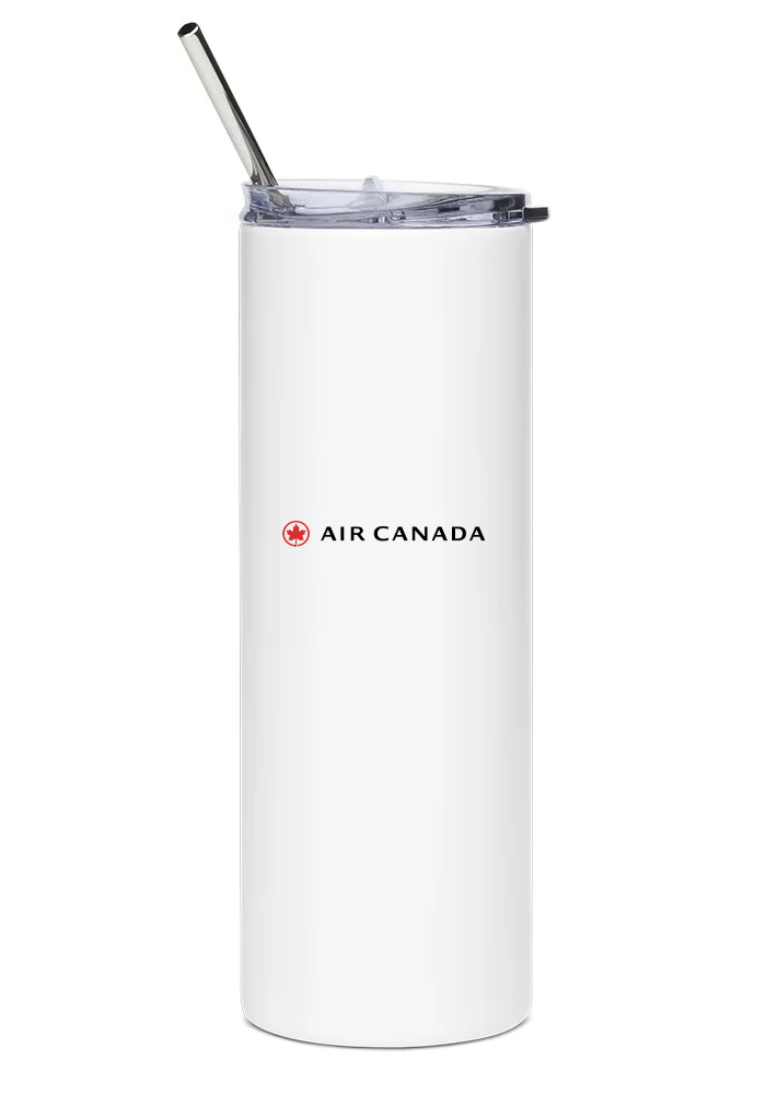back of Air Canada Boeing 737 MAX water tumbler