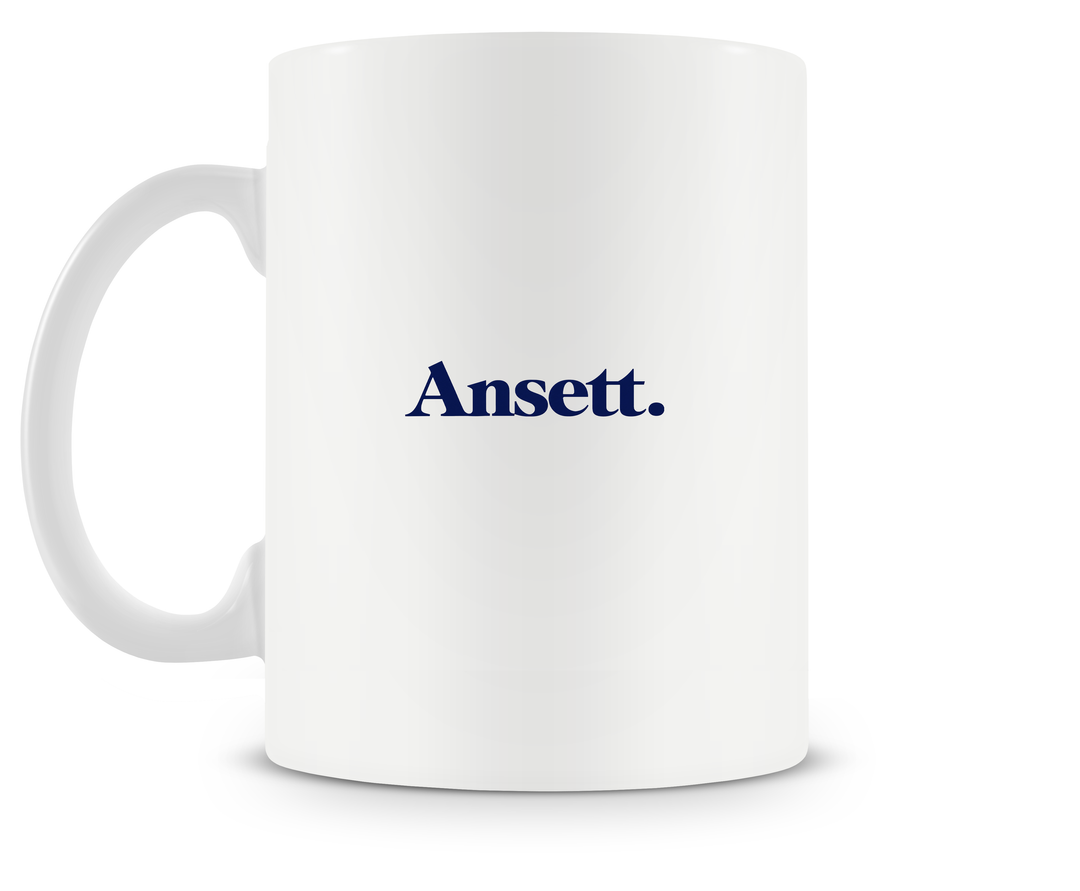 back of Ansett Airlines Boeing 737 mug