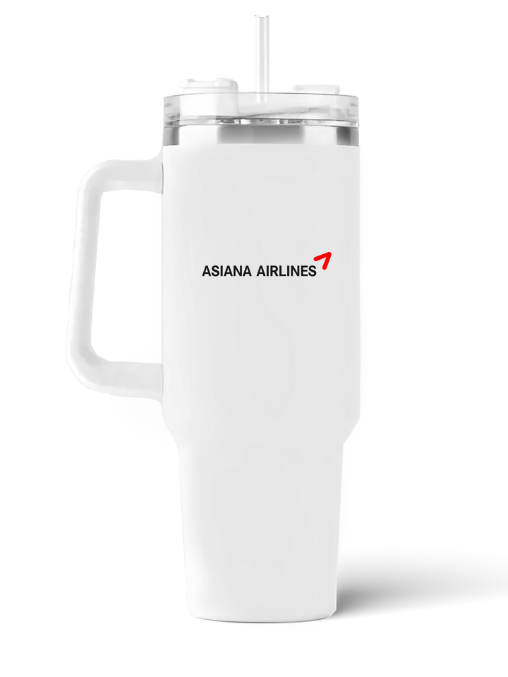 back of Asiana Airlines Airbus A380 quencher