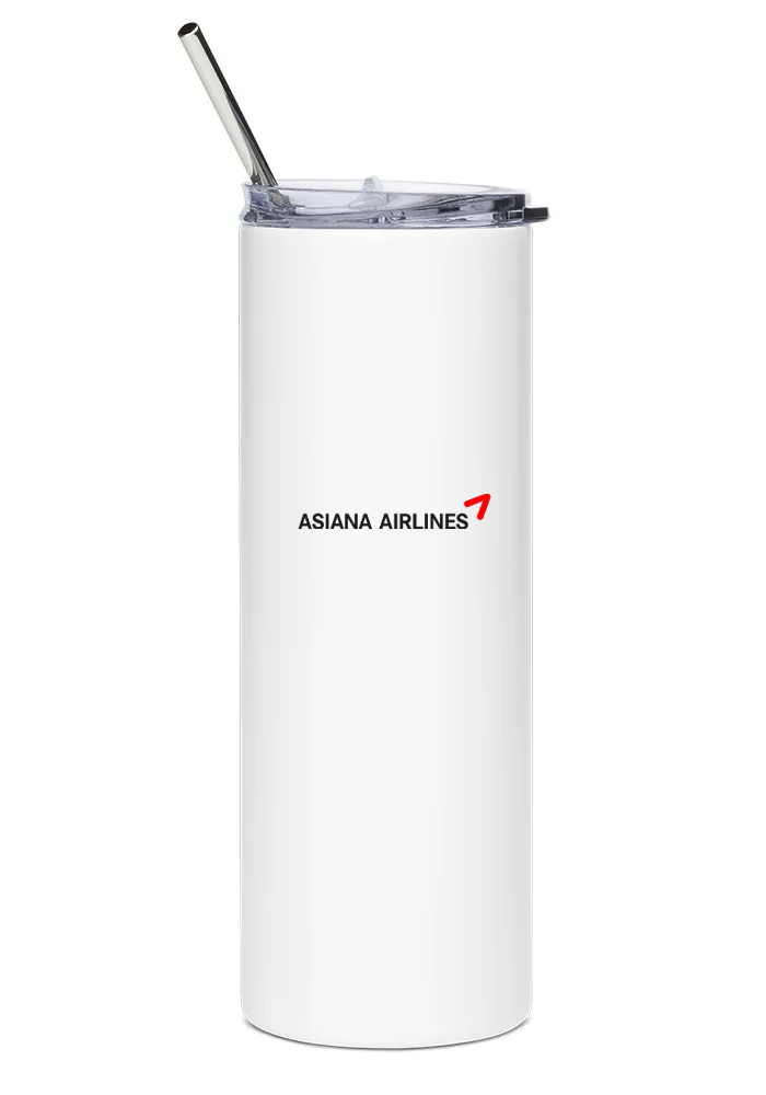 back of Asiana Airlines Airbus A380 water tumbler