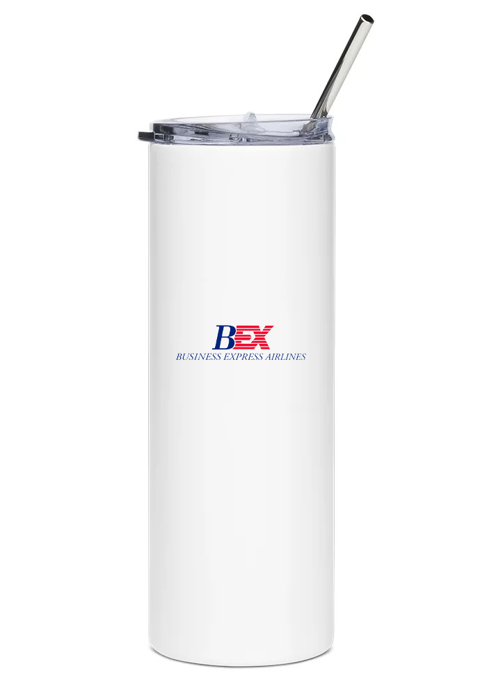 back of Business Express Airlines Saab 340 water tumbler