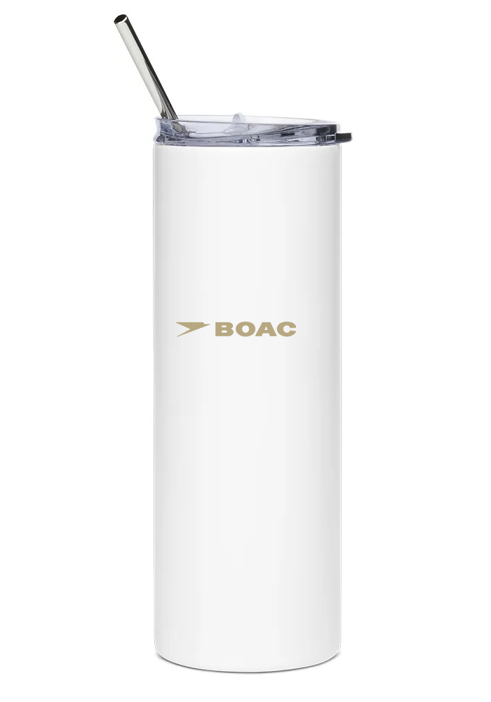 back of BOAC Vickers VC10 water bottle