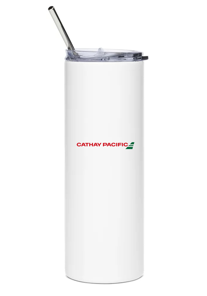 back of Cathay Pacific Boeing 747 water tumbler