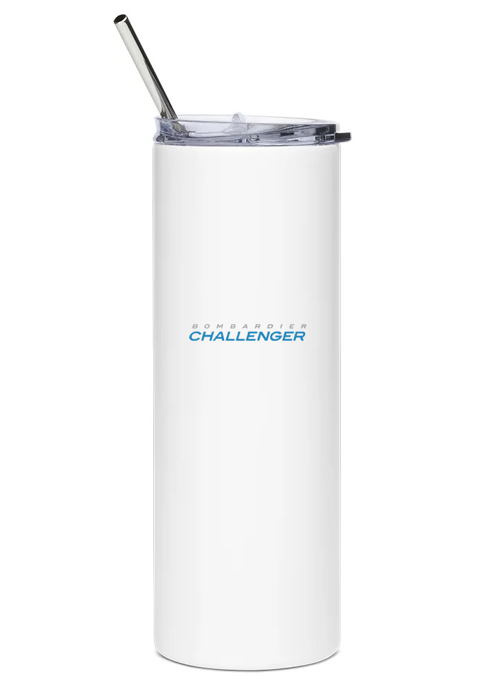 back of Bombardier Challenger 300 water bottle