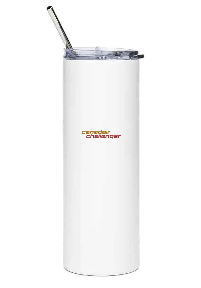 back of Canadair Challenger 600 water bottle