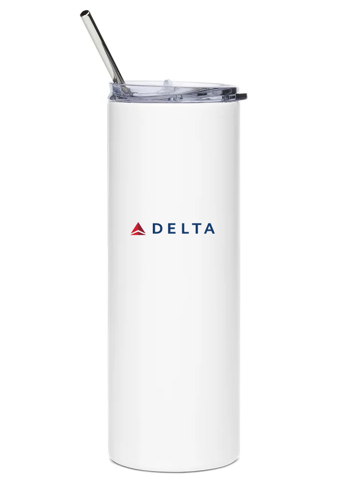 back of Delta Airlines Airbus A220 water tumbler