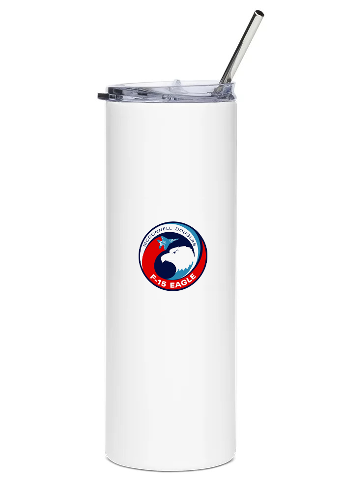 back of McDonnell Douglas F-15C water tumbler