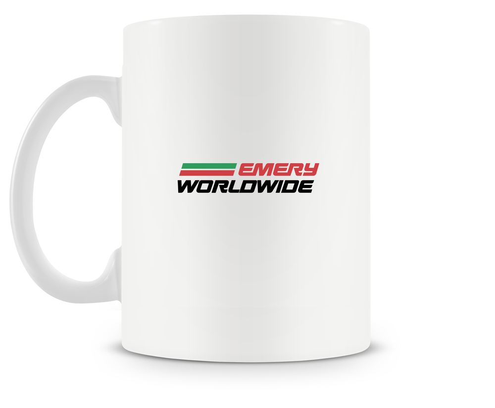 back of Emery Worldwide Airlines Boeing 727 mug