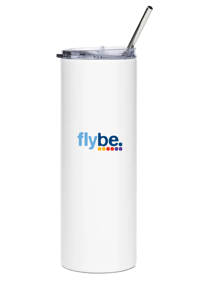 back of Flybe Bombardier Dash 8 Q400 water tumbler