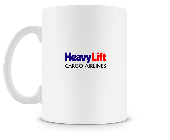 back of HeavyLift Cargo Airline Short Belfast mug