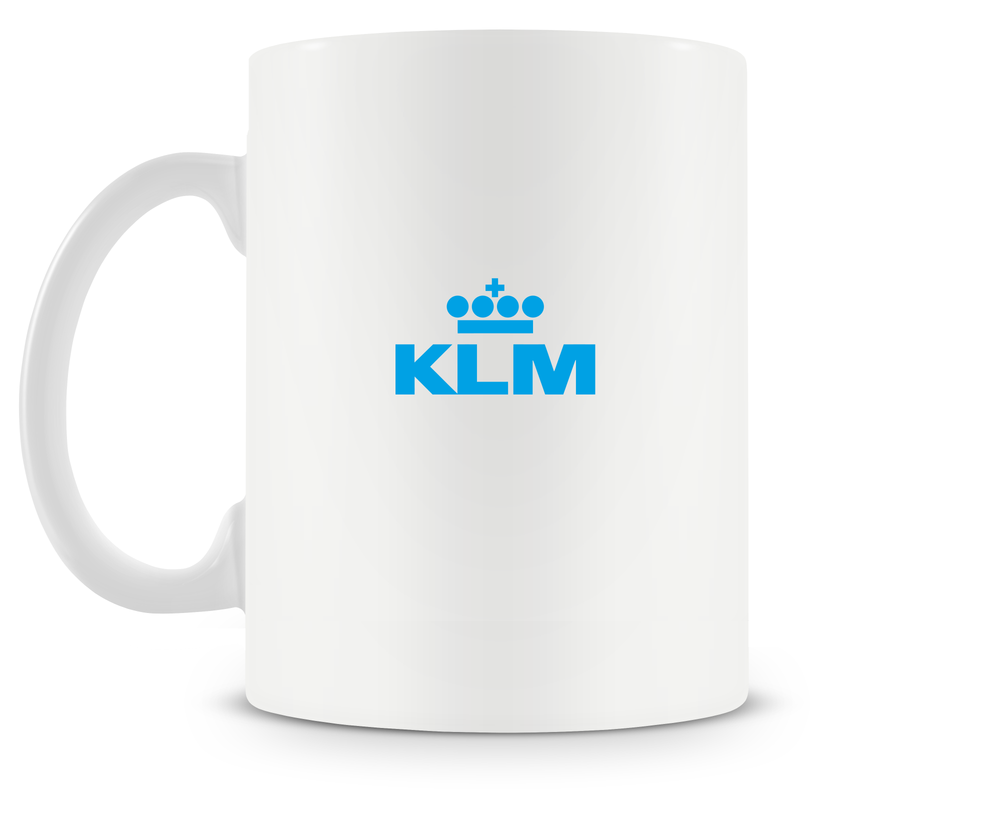 back of KLM Boeing 747-400 mug